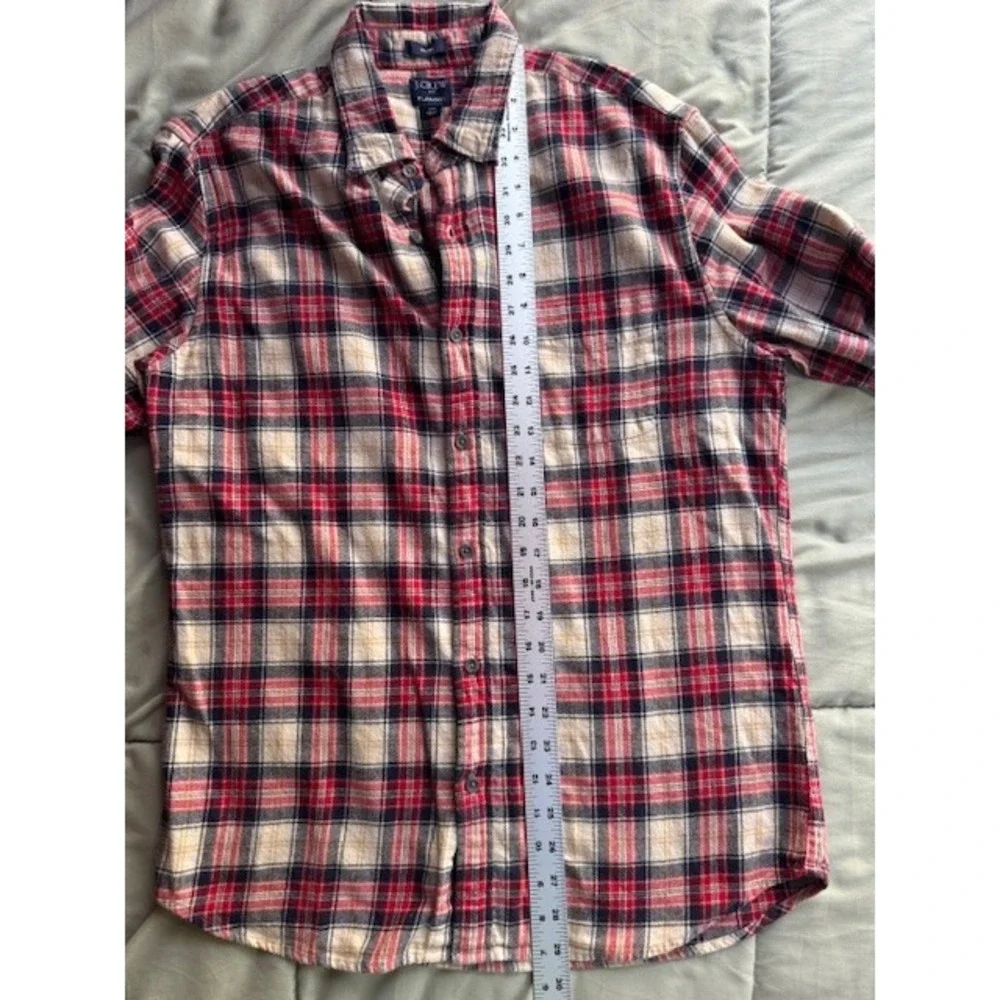 J Crew Shirt Mens MED‎ Red Check Plaid Flannel Casual Button Up Slim Fit Casual